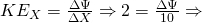 KE_X = \frac{\Delta \Psi}{\Delta X}  \Rightarrow 2 =\frac{\Delta \Psi}{10} \Rightarrow 