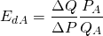 \[E_d_A = \frac{\Delta Q}{\Delta P} \frac{P_A}{Q_A} \]
