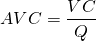 \[ AVC = \frac{VC}{Q} \]